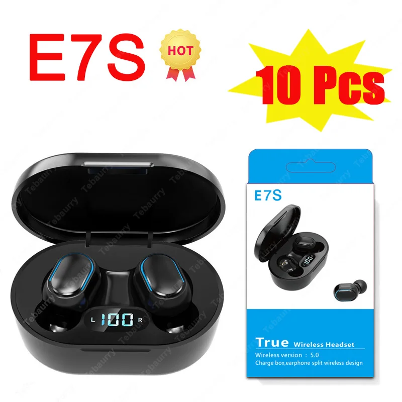 

10 наушников E7S TWS Bluetooth беспроводные наушники спортивные стерео наушники смартфоны басовые наушники с микрофоном