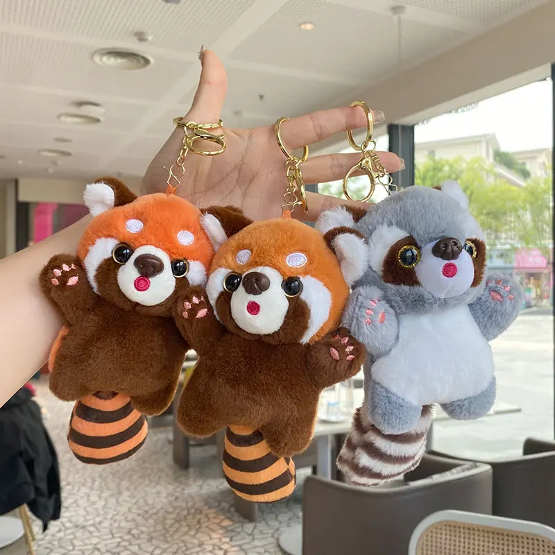 Милый Плюшевый Брелок С Изображением Енота Мягкий Полипропиленовый Хлопок