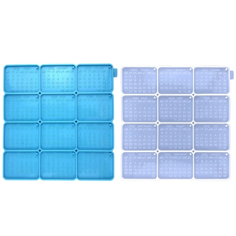 

DIY 2023 Calendar Shape Keychain Silicone Epoxy Molds DIY Ornaments Pendant Jewelry Crafting Mould for Valentine Gift