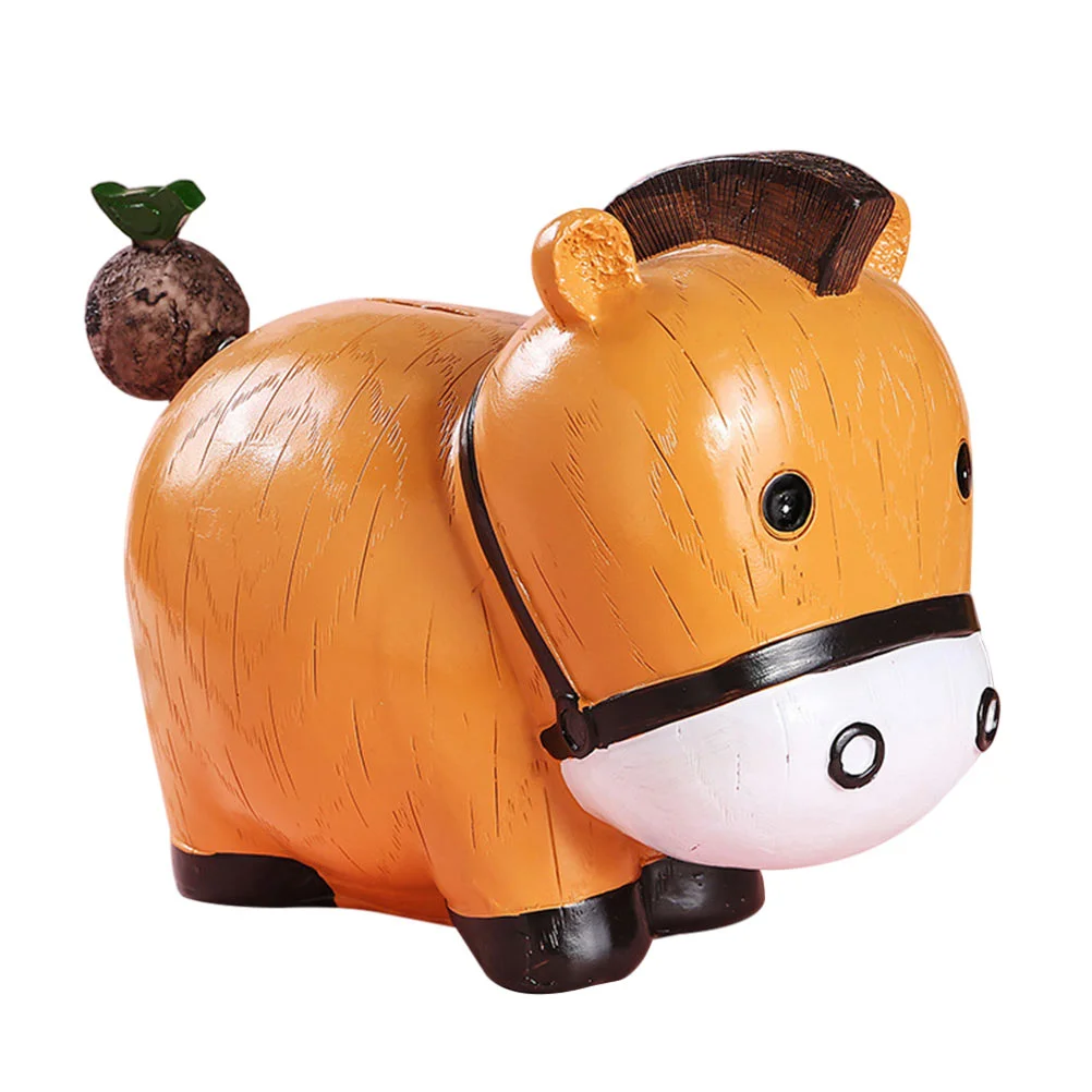 

Bank Horse Piggy Moneykids Box Animal Statue Saving Pot Jar Figurine Banks Cartoon Childrensavings Resin Shape Container Holder