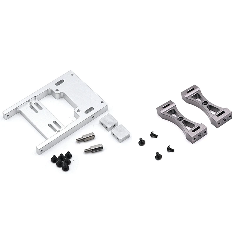 

2 Set RC Car Parts: 1 Set Fixed Mount Bracket Silver & 1 Set Metal Bracket Titanium Color