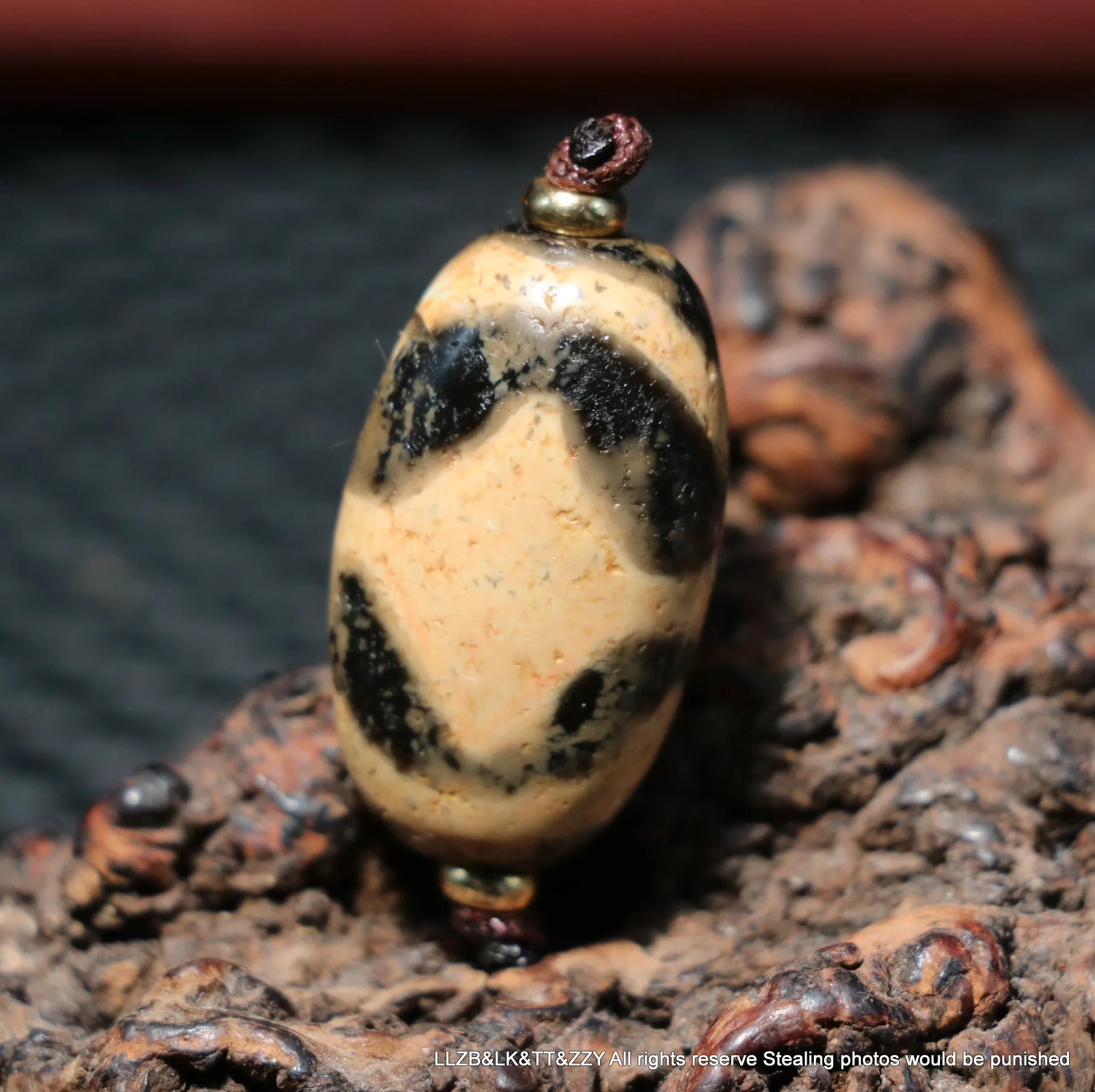 

An Ultra Energy Magic Power Тибетский Старый Агат жирный двойной тигровый зуб плоская форма бусины дзи амулет LKbrother Talisman RPL1016A4