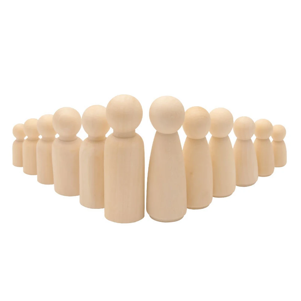 

40pcs 43mm Wood People Originality Painted Graffiti DIY Craft Graffiti Children Painted Ornament Boy Girl Toy 300x250x100mm