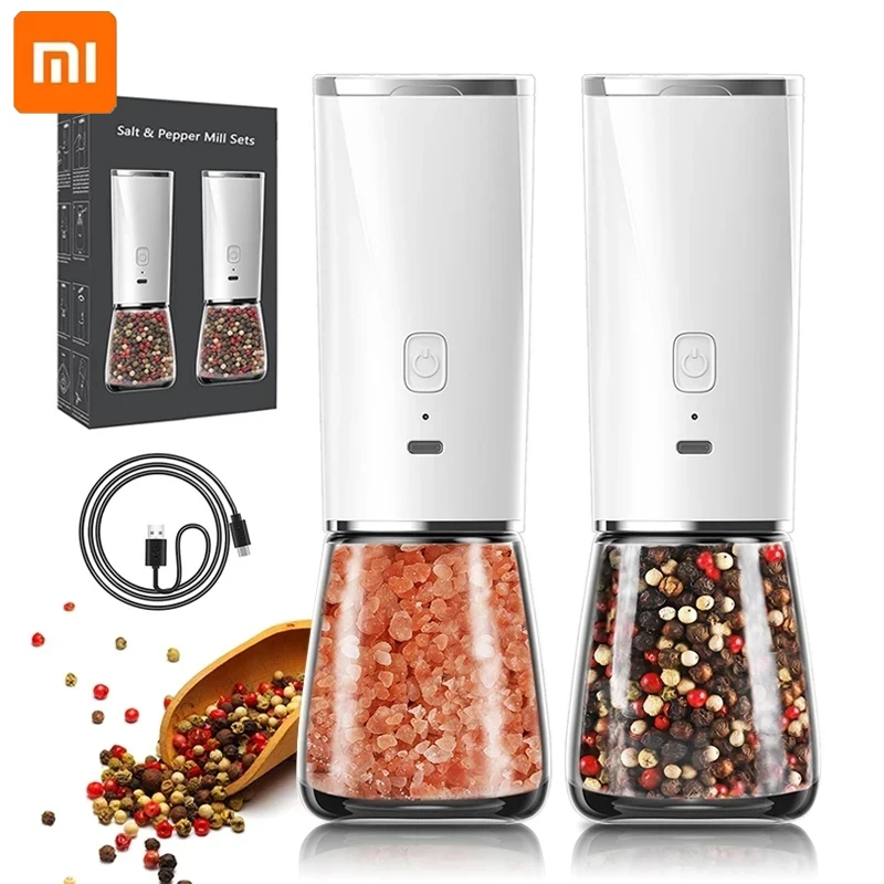 

Перезаряжаемая электрическая перцемолка Xiaomi, автоматическая гравитационная мельница для соли и перца с крупной емкостью