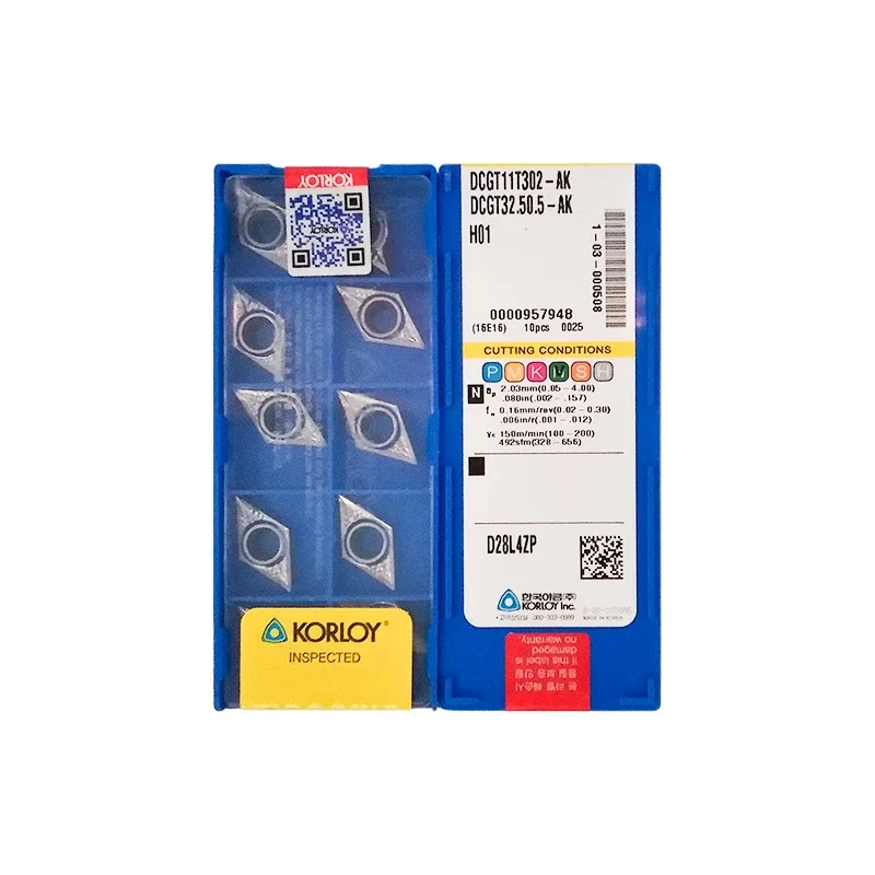 10шт KORLOY DCGT 070202 DCG 070204 070208 DCGT11T302 DCGT11T304 DCGT11T308 DCGT11T312 AK H01 Токарные пластины для