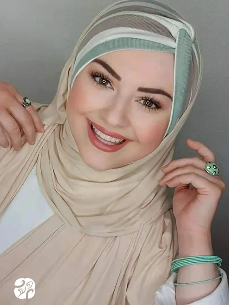BD3059 Fertig Kopftuch Hazir Bandana Türban Sal Tesettür Hijab Khimar