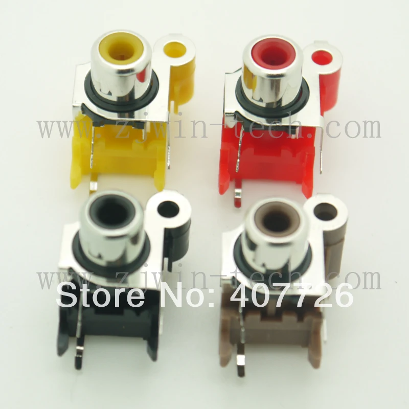 (4 шт./упак.) Монтаж печатной платы 1 позиция Стерео Аудио Видео разъем RCA с одним