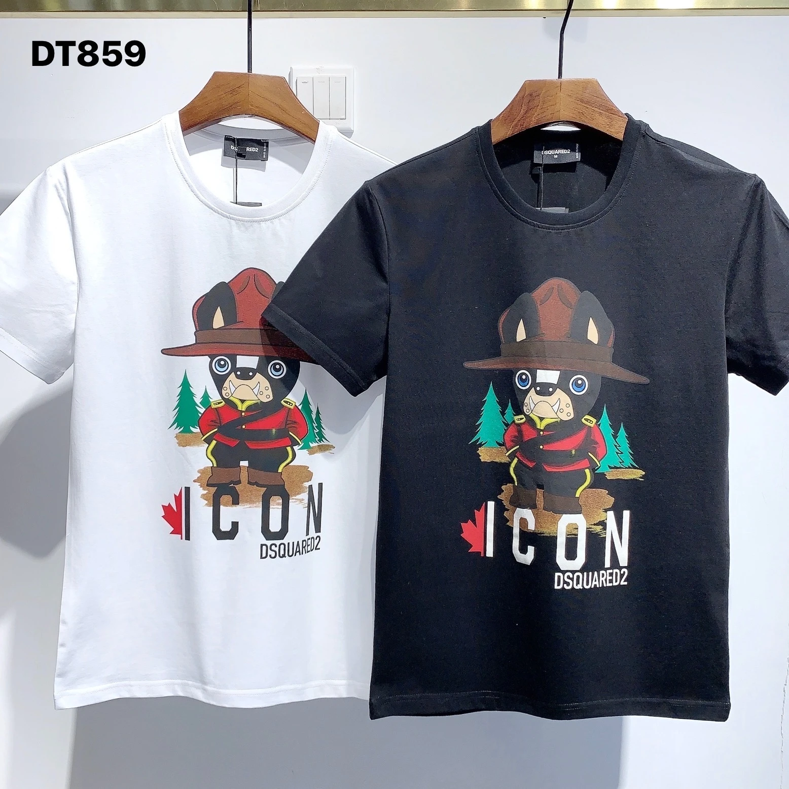 

Dsquared2 Men's Ladies Couple Fashion Dsq2 Crew Neck T Shirt D2 Creative Cartoon Design T-Shirt Boyfriend Gift Shirt DT859