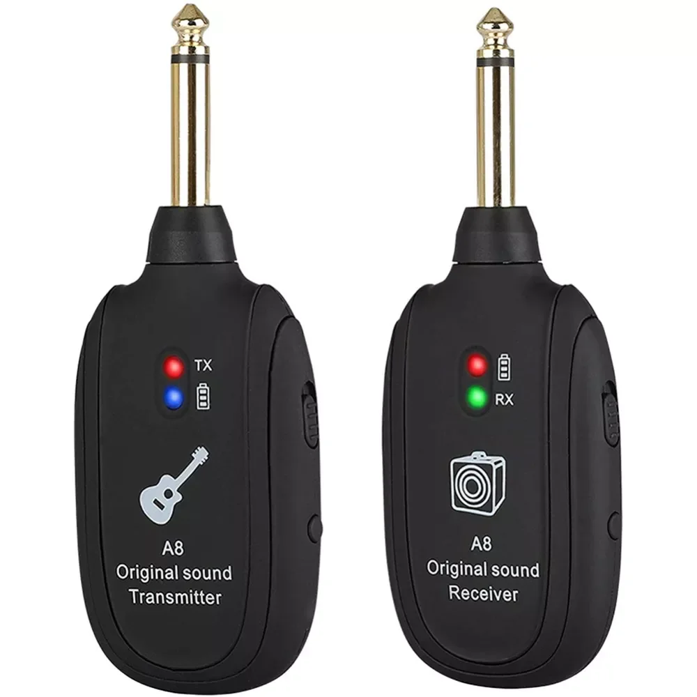 

UHF Guitar Wireless System Transmitter Receiver Built-in Rechargeable wireless guitar transmitter