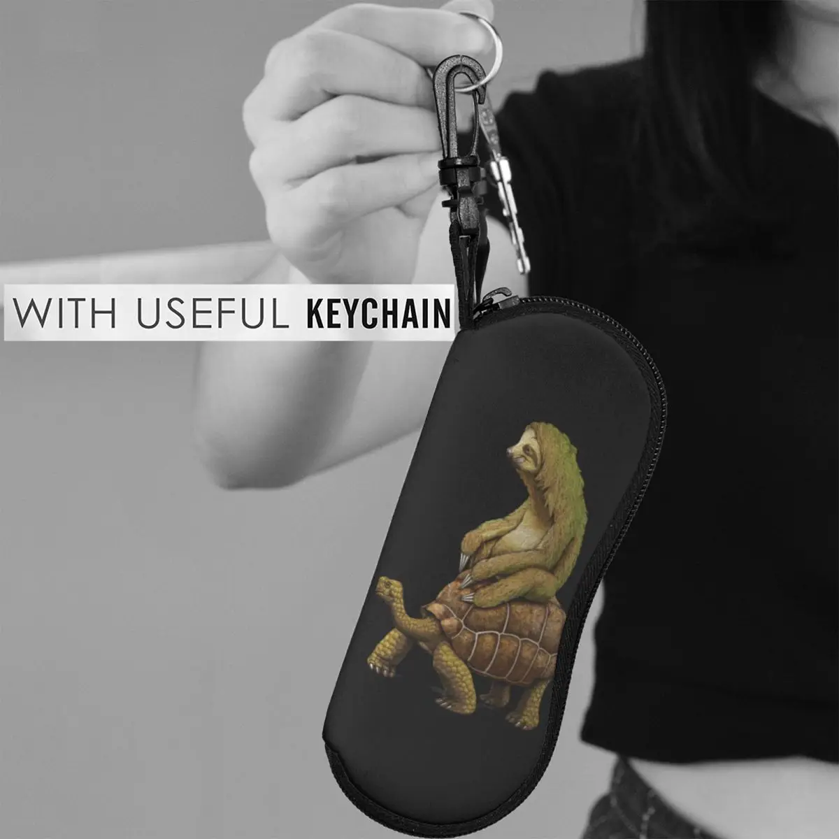 

Sloth Vertical Glasses Case Speed is Relative Fashion Travel Sunglasses Pouch Male Female Personalized Eyewear Organizer