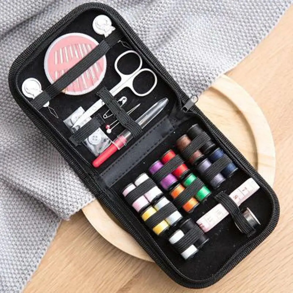 1 Set Portable Household Sewing Kit Box DIY Embroidery Handwork Tool Needles Thread Scissor Set Home Supplies Travel Accessories