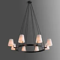 American Black All-Copper Fabric Cover Living Room Chandelier Simple Creative Personality Bedroom Roof Lighting