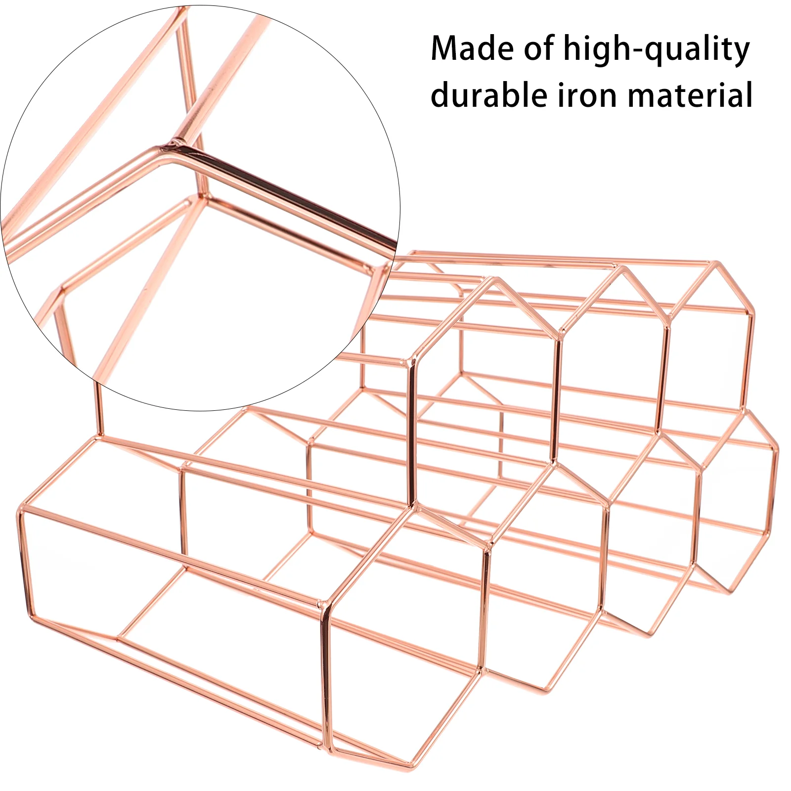Bottle Honeycomb Rack Show Display Shelves Holder Iron Circle Metal Stand Bar Shelf