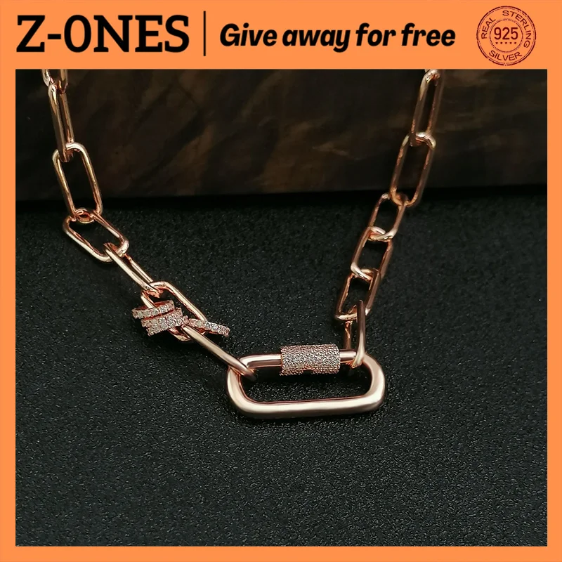 

New luxury 925 sterling silver ladies chain necklace inlaid with vice stone cz pendant fashion trend Monaco jewelry gift