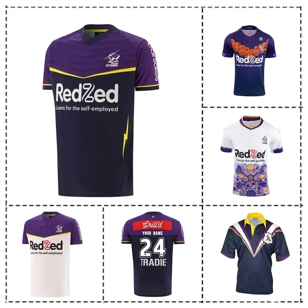 Фото Джерси для регби Melbourne Storm Home 2024/25 1998/2023/24 MELBOURNE STORM MENS COMMEMORATIVE ANZAC TRAINING JERSEY размер S---5XL №1