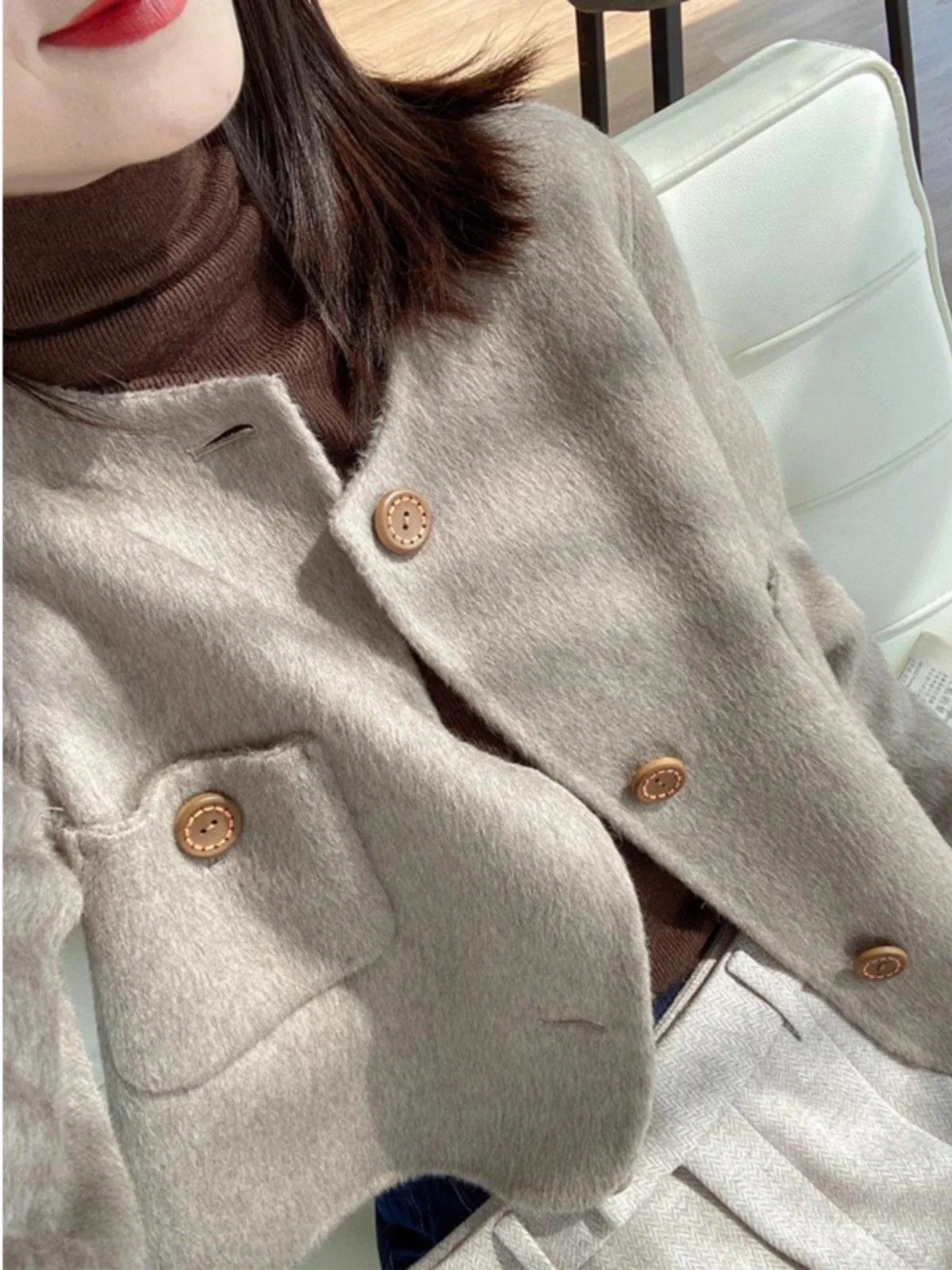 High end Fashionable Western Sle Woolen Outerwear Women Autumn and Winter New Loose Slimming Temperament Small Short Woolen...