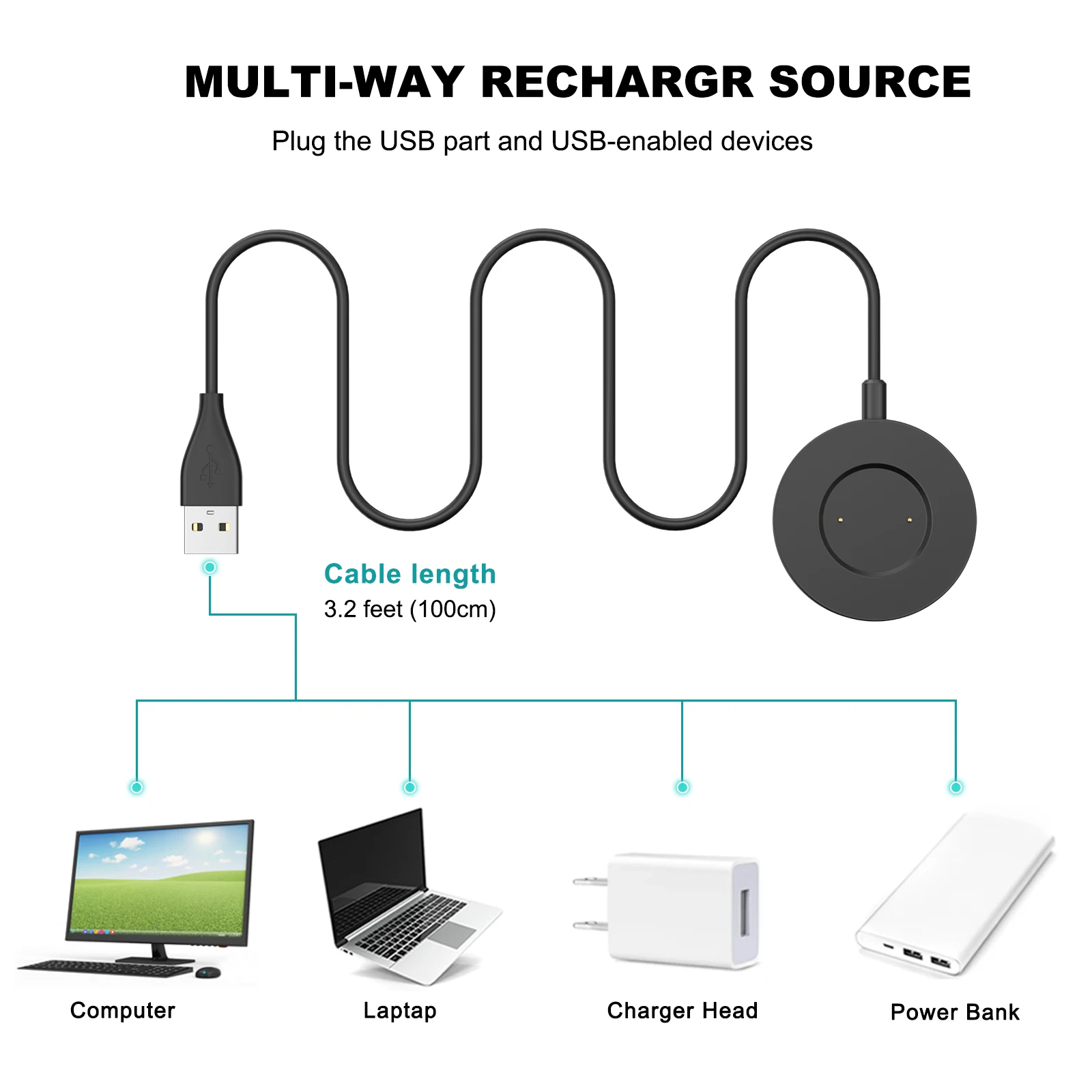 USB Charger Charging Dock Stand For Huawei Watch GT 46mm 42mm/GT2 46mm 42mm/GT 2e/Honor Magic Watch 2 46mm 42mm Charger