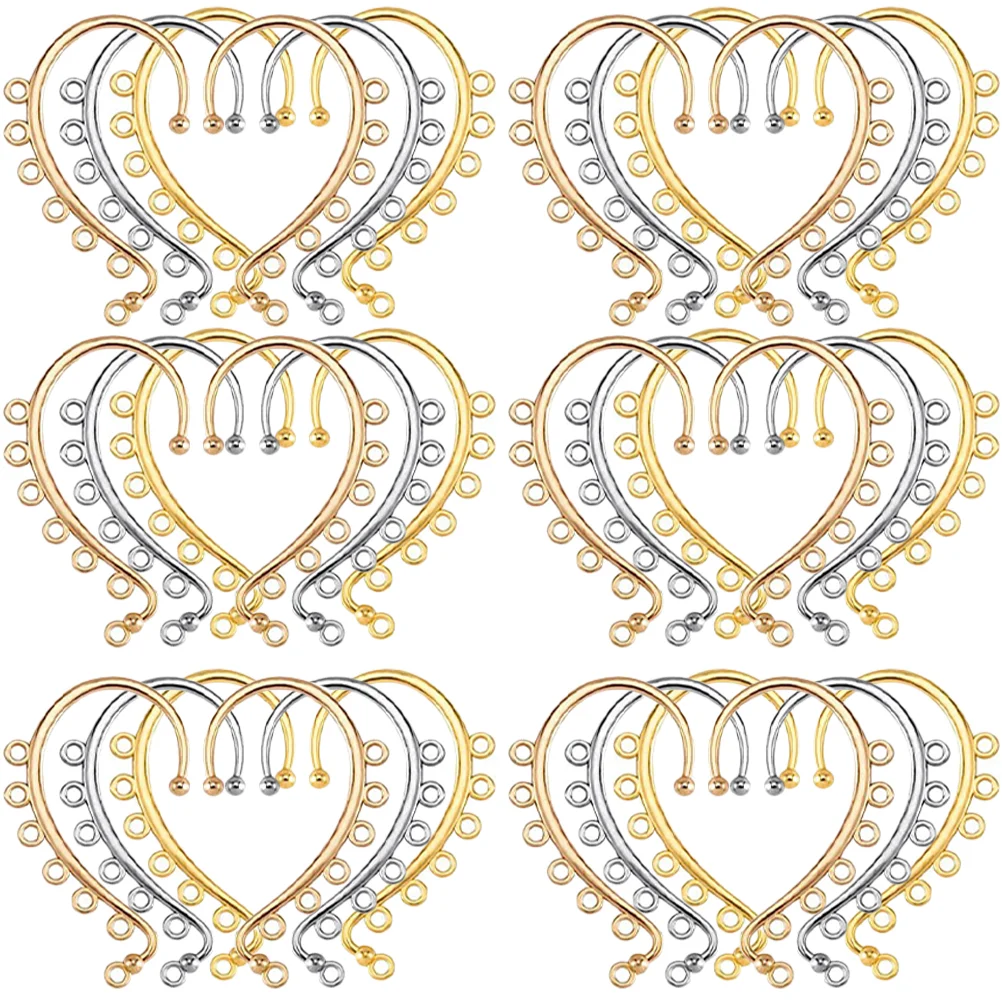 

30 Pcs Making Ear Cuffs Ornament Earrings DIY Wire Elf Ears Ear Jewelry Six-hole Earhook Alloy Handmade Ear Cuff Wrap