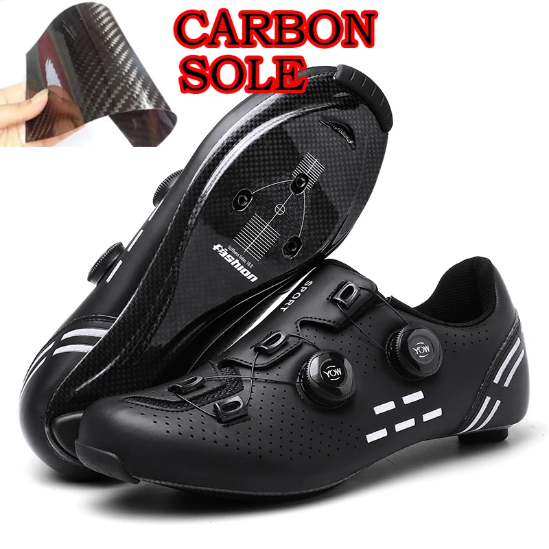 

New Carbon Fiber Cycling Shoes men High Quality Lightweight Bike Sneaker Sapatilha Masculina Professional Road Bicycle Shoes