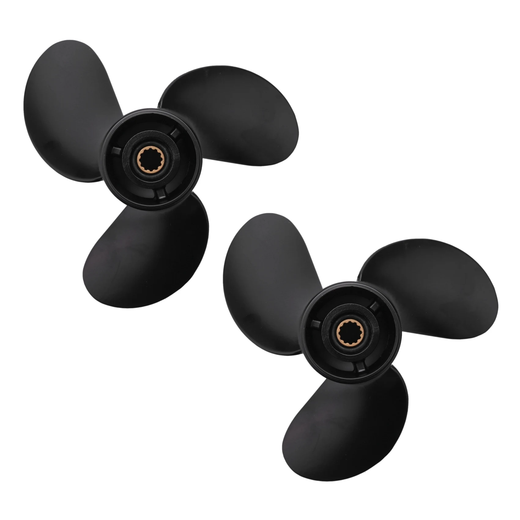 

2X Outboard Propeller 3B2W64517-1 8.5X9 Boat for Tohatsu Nissan-Mercury 8-9.8Hp Aluminum Alloy 3 Blades Black