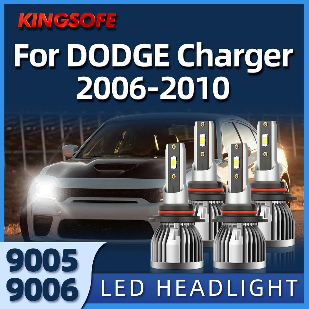 KINGSOFE 26000LM LED Headlamps Bulb 9005 9006 Car Headlight 6000K Light 12V For DODGE Charger 2006 2007 2008 2009 2010