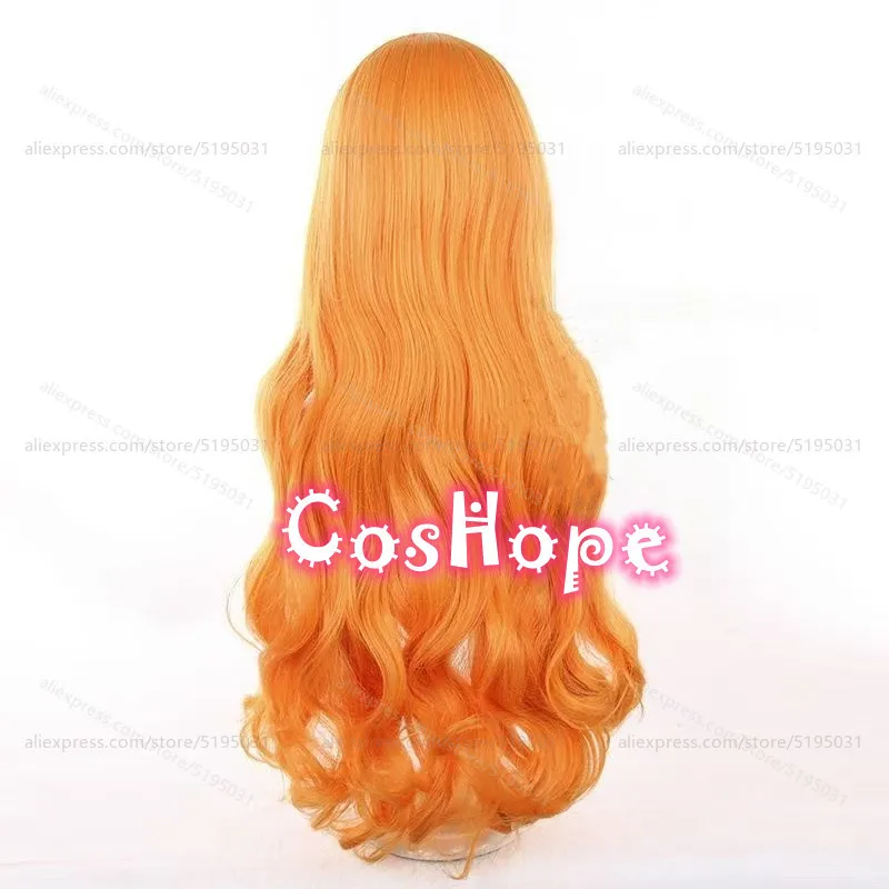Фото Nami Cosplay Wig 75cm Long Curly Wave Orange Wig Cosplay Anime Cosplay Wigs Heat Resistant Synthetic Wigs Halloween №5