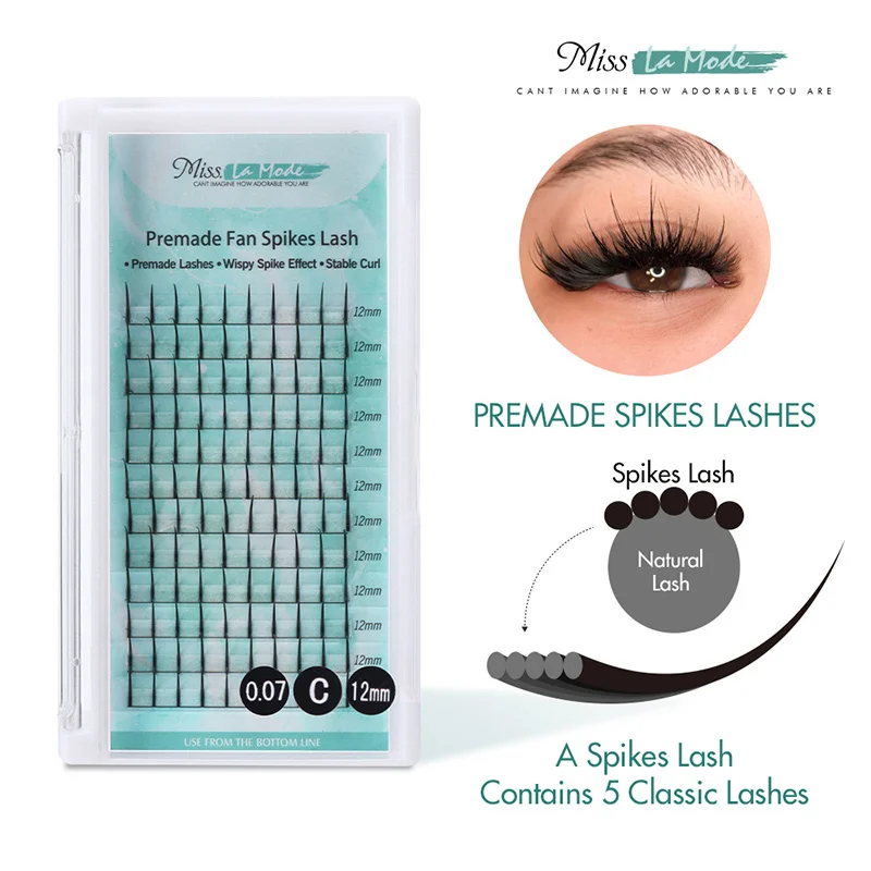 

Misslamode Spike Lashes Fairy Eyelashes Extension 3D A/M Shape False Eyelashes Extension Natural Self Grafting 0.07 CD Curl