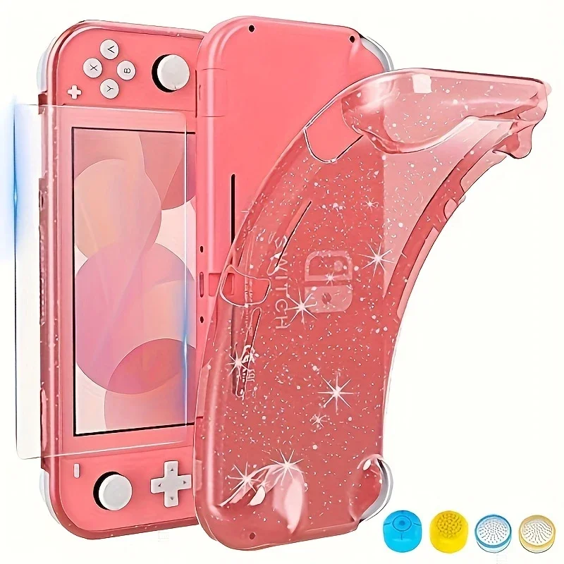 Прозрачный Защитный Чехол Из Тпу Со Звездами Для Switch Lite Включает Защиту Экрана И 4