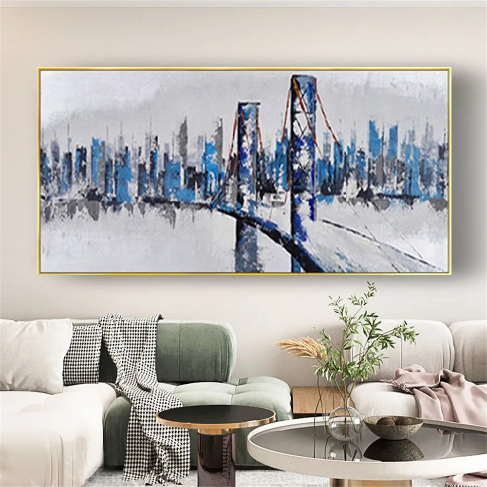 

Experienced Artist Handmade Landscape Painting On Canvas Hand Painted City Street View Oil Paintings Large Wall Art Decor Room