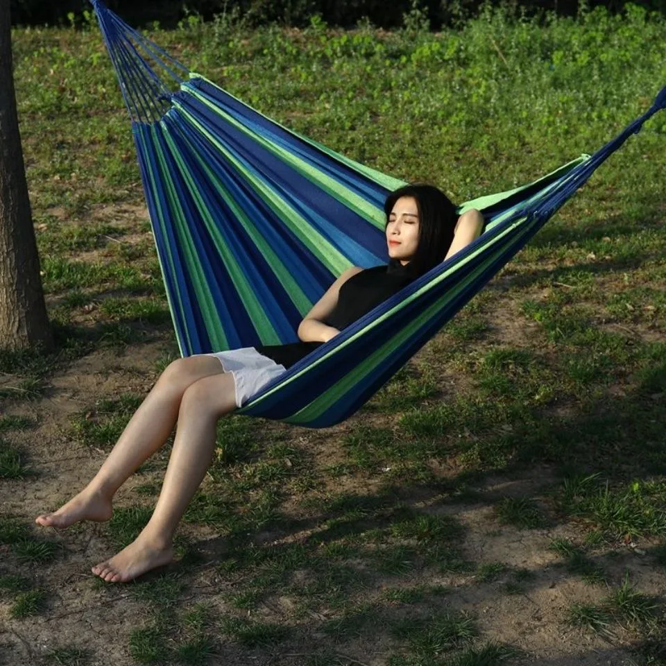 

Canvas Hanging Hammock Chair Hanging Rope Swing Bed 200KG Load Bearing For Outdoor Garden Porch Beach Camping Travel