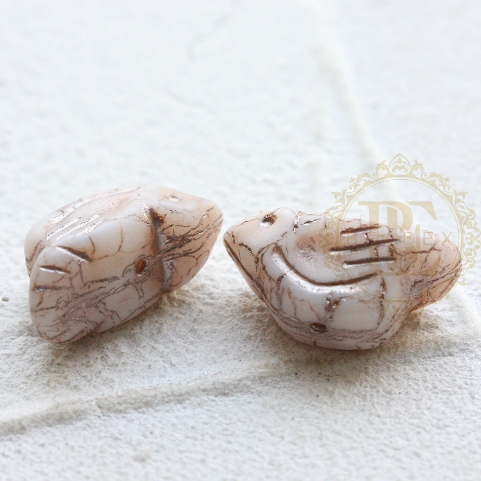 Цельная Чешская стеклянная птица-разные цвета-22x11 мм (NVA-12-A)