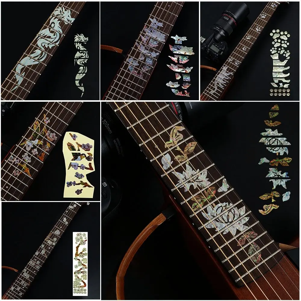 

22 Styles Cross Inlay Decals Fretboard Sticker For Electric Acoustic Guitar Bass Ultra Thin Sticker Guitarra Music Instrument