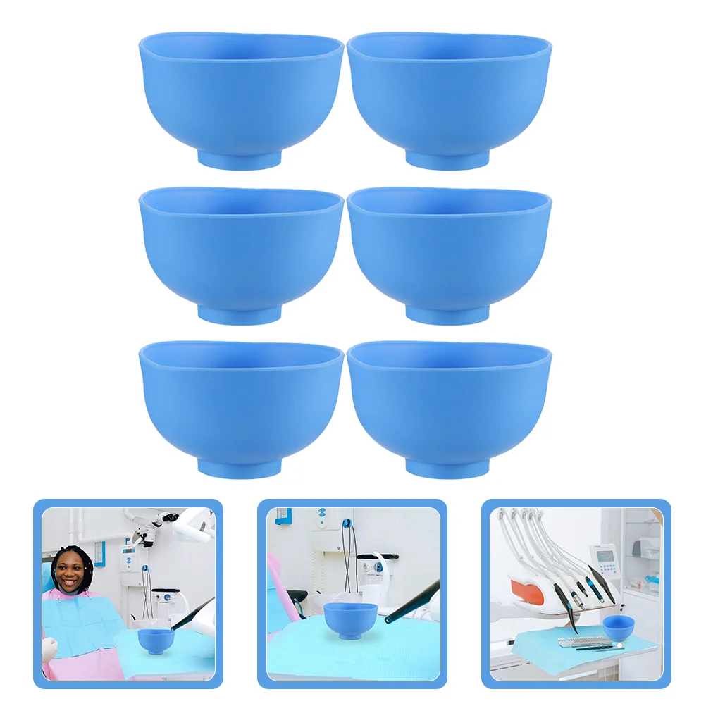 

6pcs Flexible Rubber Mixing Bowls Labs Mixing Bowl for Alginate and Plaster