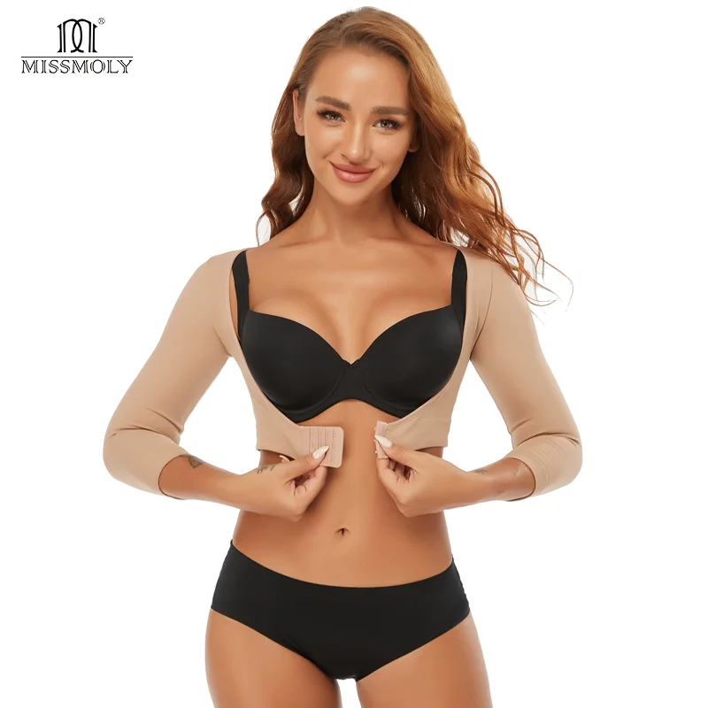 

Upper Arm Shapers Women Compression Long Sleeves Shapewear Humpback Posture Corrector Shoulder Breast Support Push Up Tops Vest