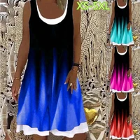2022 summer elegant womens colorful printed painting dress v neck female short sleeves knee length new design dress plus size