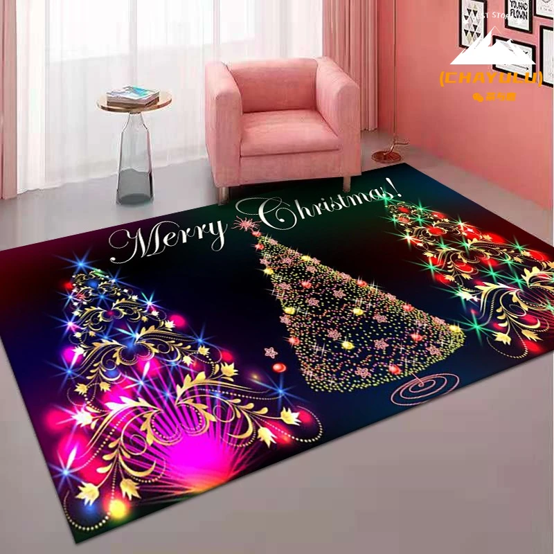 

European and American Style Christmas Carpet Living Room Red Carpet Home Festive Holiday Decoration Christmas Non-slip Mat