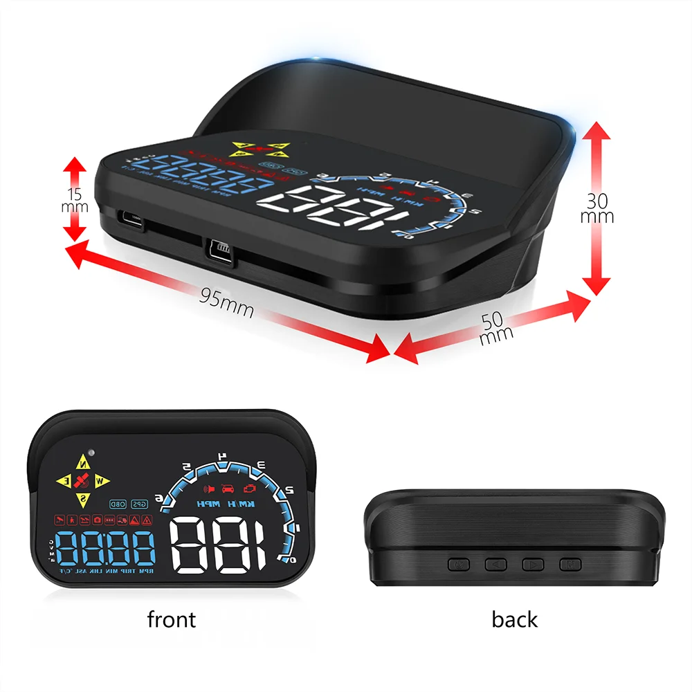 Автомобильный радар-детектор датчик HUD дисплей на голову OBD2 GPS-навигация радар