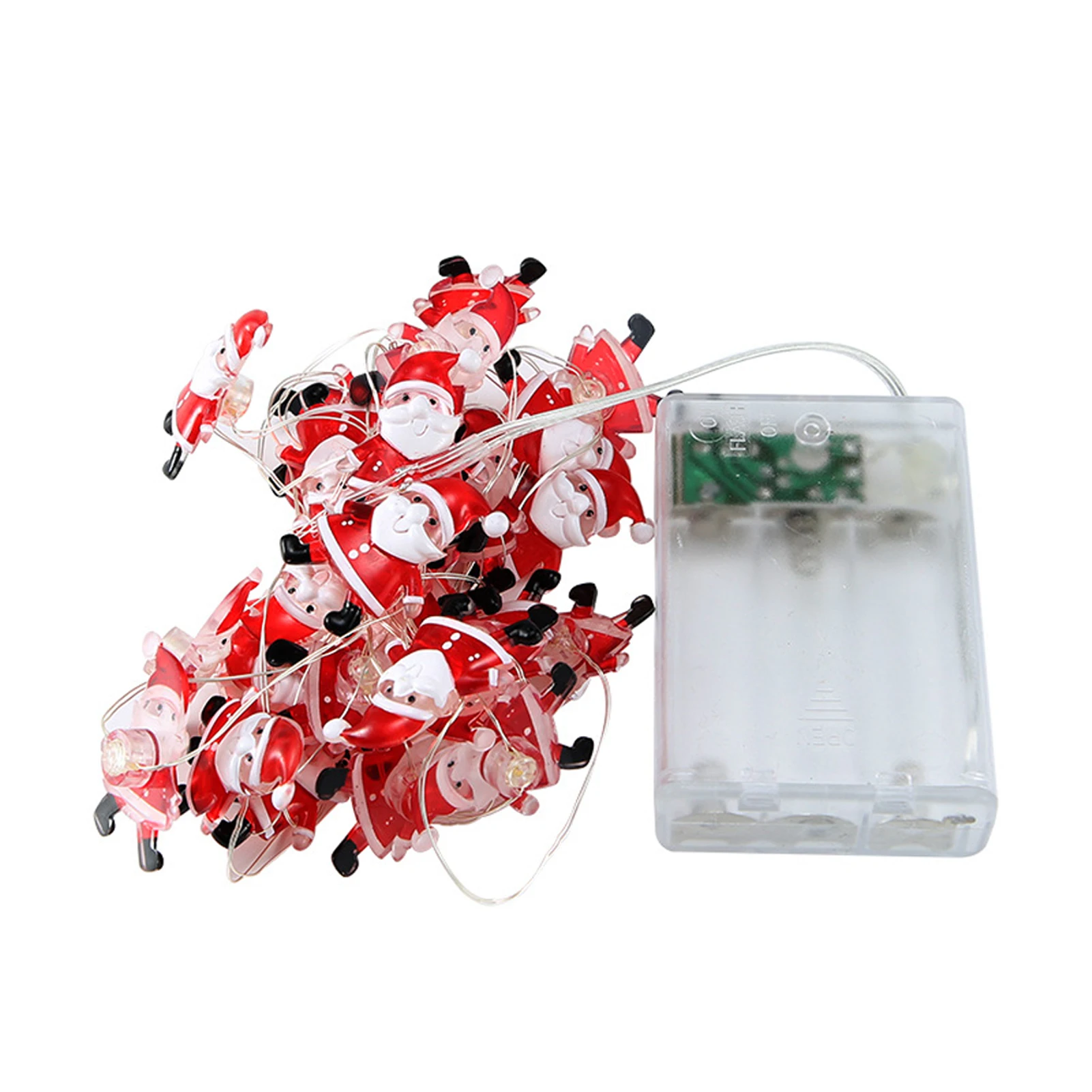 

Рождественская светодиодная гирлянда 2 м с Санта Клаусом, снеговиком, снежинкой, рождественской елкой, теплсветильник свет