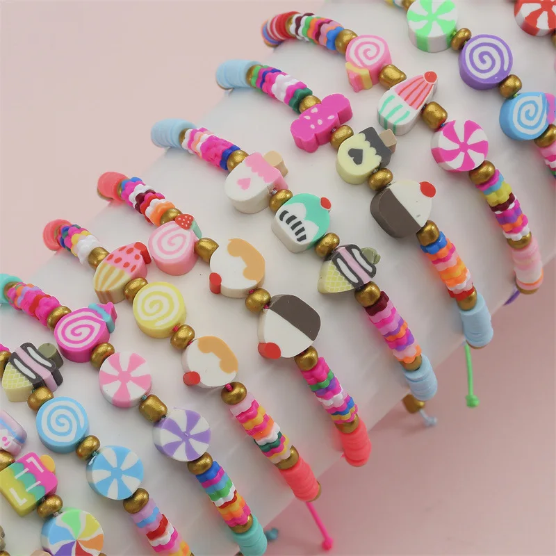 12 шт. бусины из полимерной глины и хрусталя |