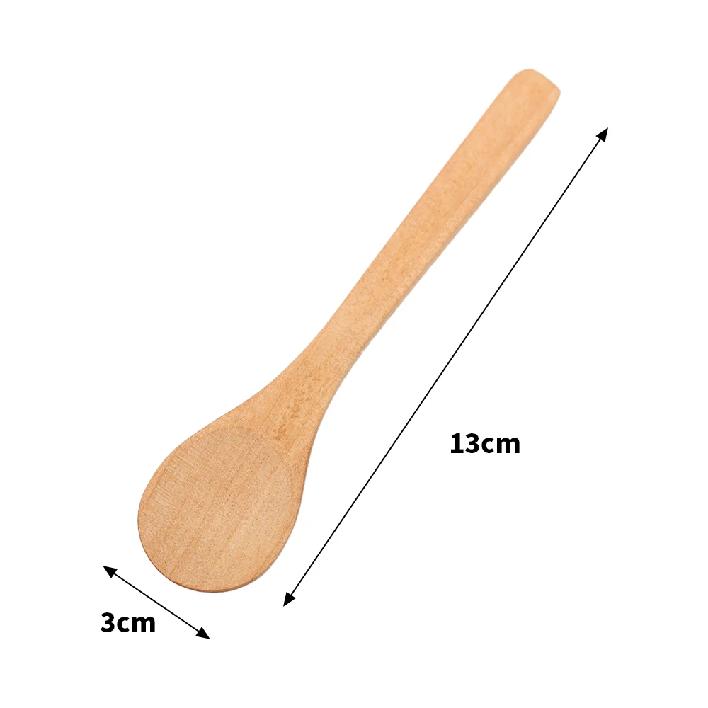 5Pcs Solid Wood Spoon Small Wooden Soup Spoon for Eating Mixing Stirring Cooking Tea Honey Coffee Salt Sugar Spoon Kitchen Tool images - 6
