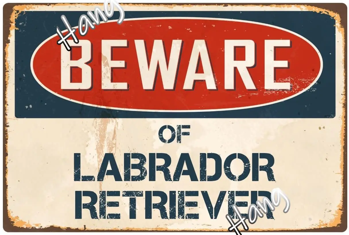 

StickerPirate Beware of Labrador Retriever 8” x 12” Vintage Aluminum Retro Metal Sign