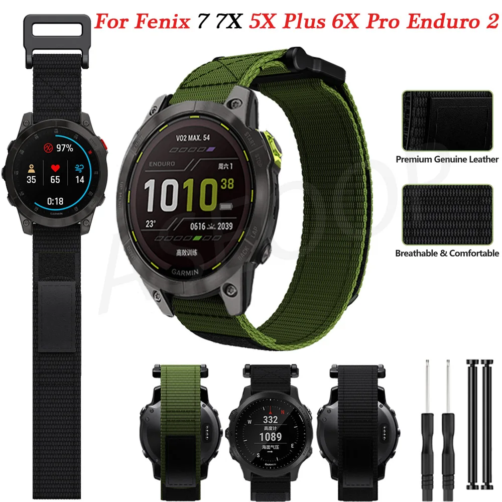 

Ремешок нейлоновый для наручных часов Garmin Fenix 7 7X 6X 6Pro 5X 5