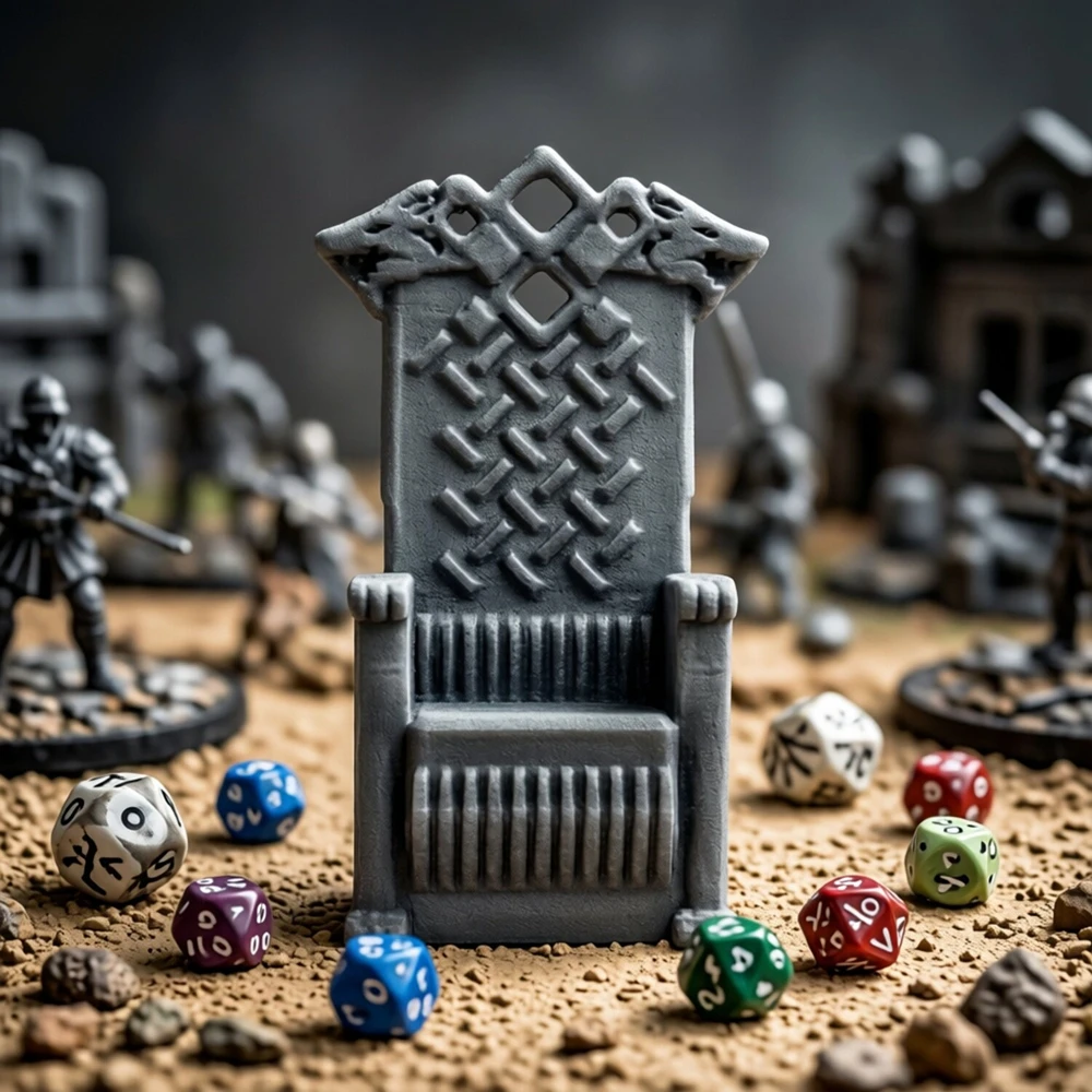 Фото Террейн «Волчий трон» для DnD Legion Terrain Scenery: 3D-печатные миниатюры для настольных игр, раскладка террейна «Королевский каменный трон» №5