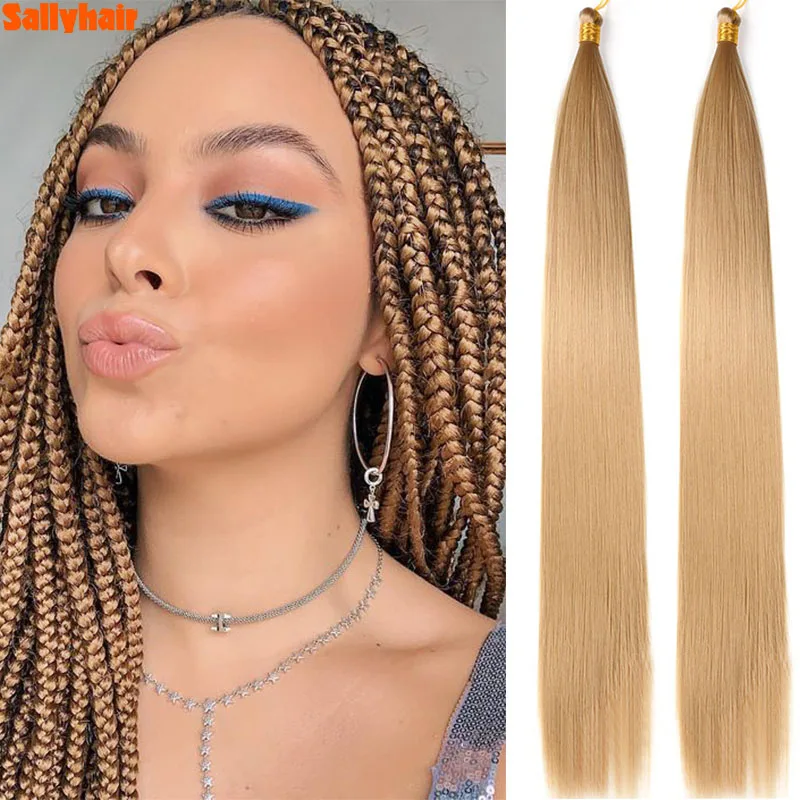 

Synthetic 55cm Long Silky Straight Braiding Hair Bulk 150g Pre Stretched Crochet Box Braiding Hair Extensions For Women Sallyhai