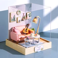diy dollhouse furniture miniature wooden miniaturas doll house box theatr toys for children birthday gifts casa seed world qt30