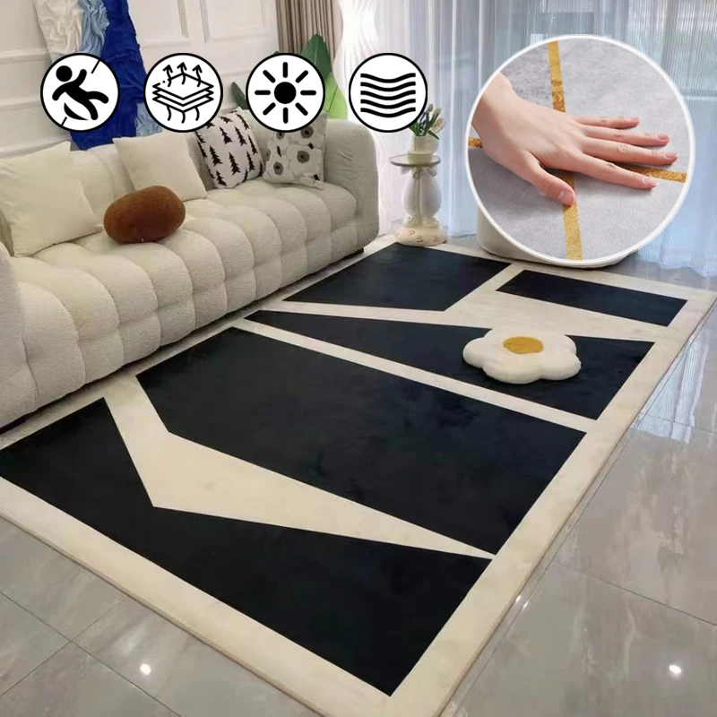 

Scandinavian minimalist style carpets geometric modern fashion personality non-slip rugs for living room bedroom checkroom mat