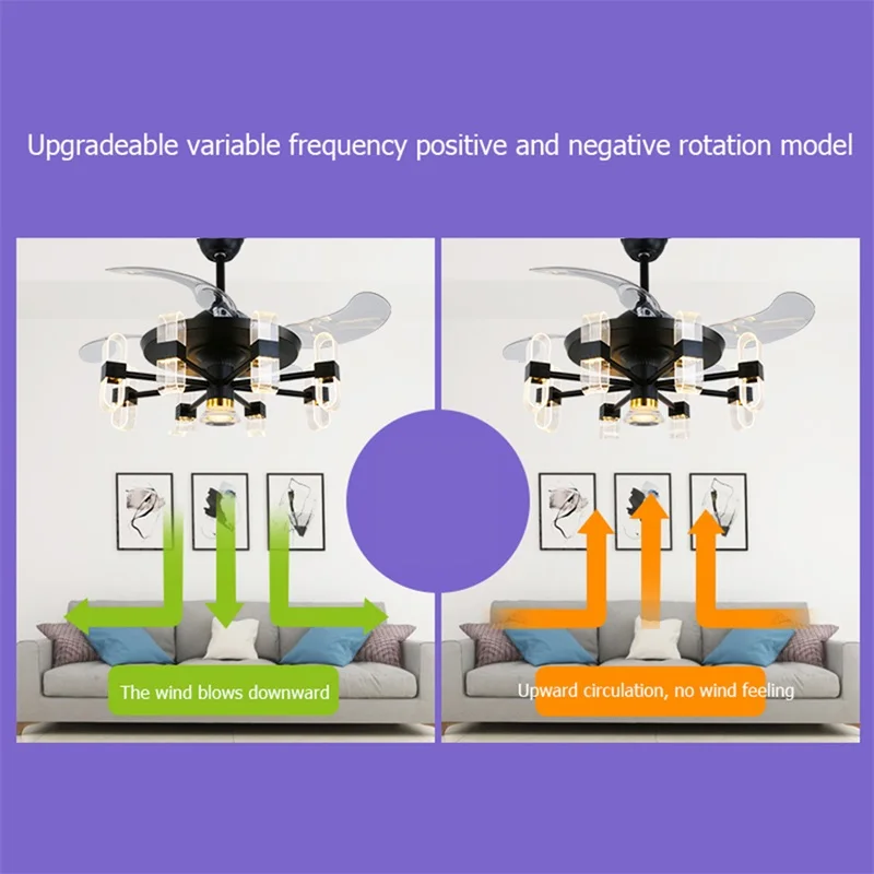 Современный потолочный вентилятор DEBBY с фотоэлементами и элементами управления