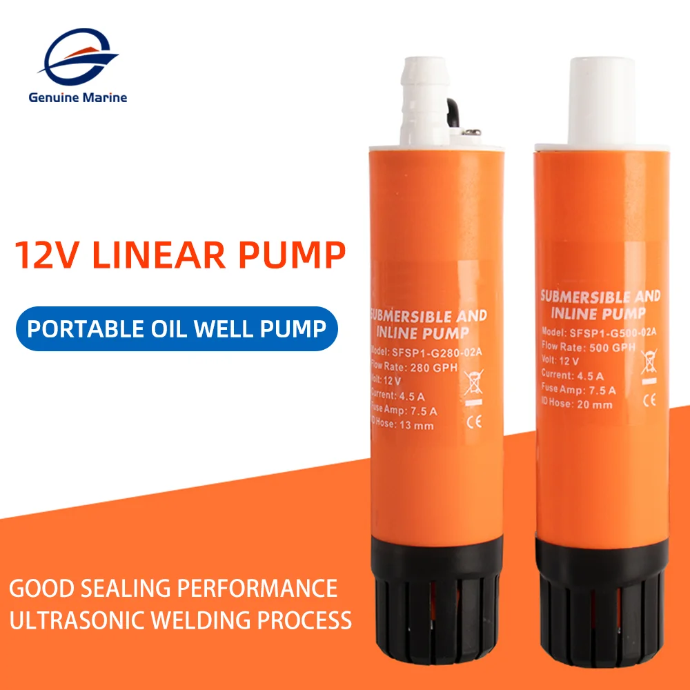 

Линейный насос 12 В, погружной масляный насос для автодома, яхты, банка 280/500 галлонов в час с проводом 5 м, усилитель воды, портативный мини-насос пищевого качества