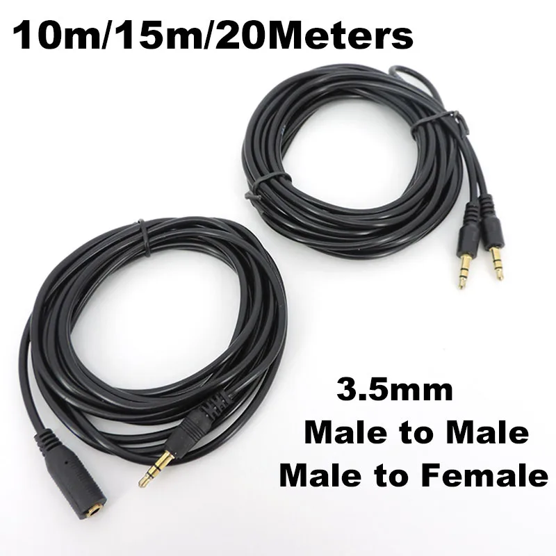 

3.5mm 3pole Audio Male to male Female Jack Plug Stereo Aux Extension connector Cable Cord for Headphone Earphone K5