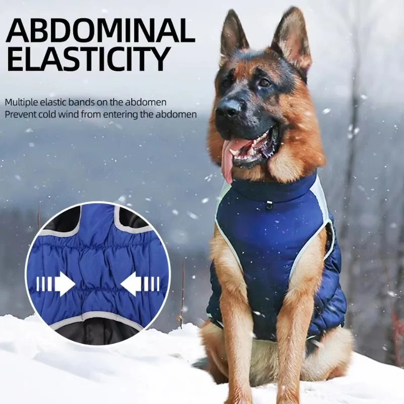 

Новая одежда для больших собак, осень/зима, теплая ветрозащитная одежда для домашних животных, светоотражающие пальто для собак, куртка для тела, костюм для улицы